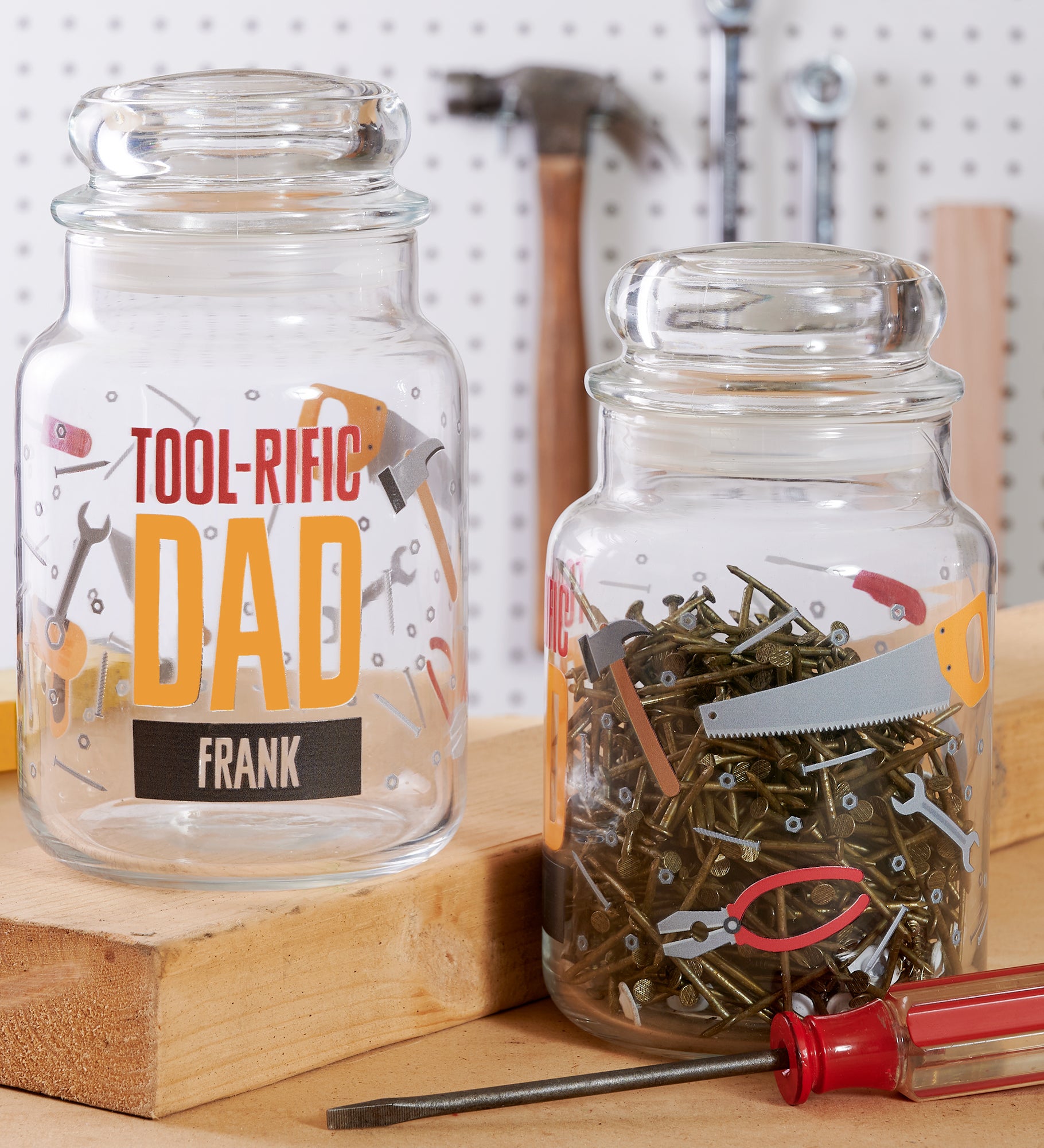 Toolrific Dad Personalized Glass Treat Jar